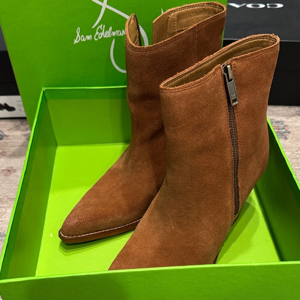 Sam Edelman Tan Suede Ankle Booties